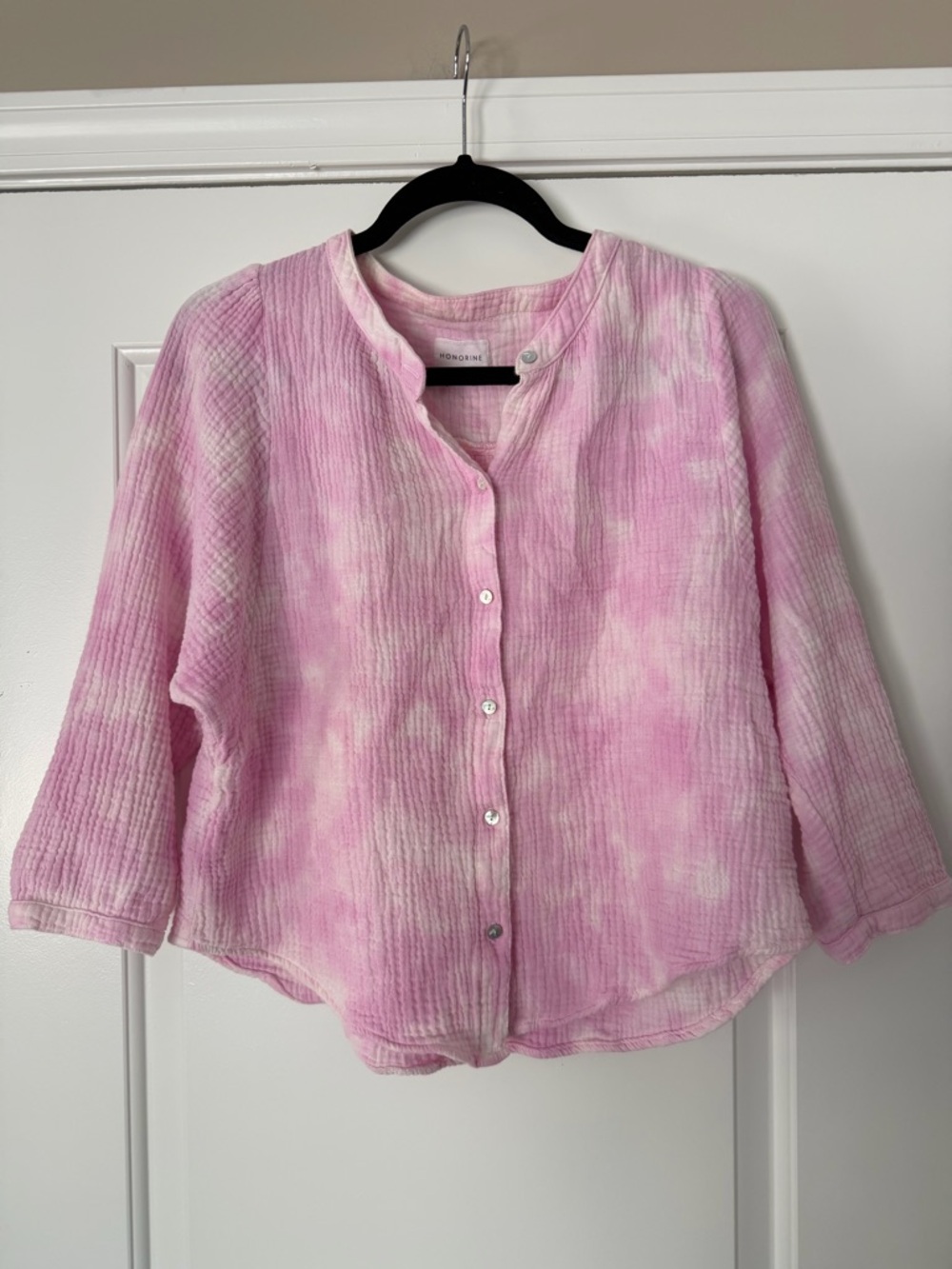 Honorine cotton gauze pink tie dye top